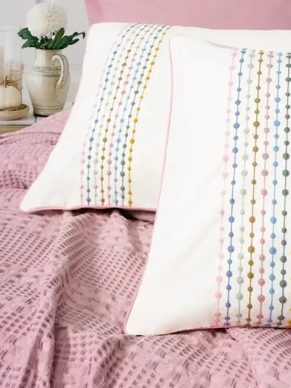 Cotton Box Aura Двуспальный комплект покрывала Pebble Pink - 3