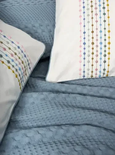 Cotton Box Aura İкki kishilik Pike Tакimi Pebble İndigo - NEVRESIMDUNYASI (1)