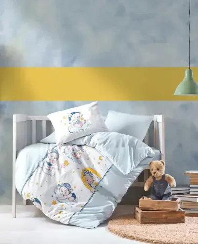 Cotton Box Baby Bedding Set Bear Blue - 1