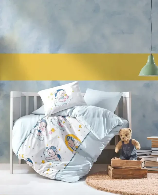 Cotton Box Baby Bedding Set Bear Blue - NEVRESIMDUNYASI
