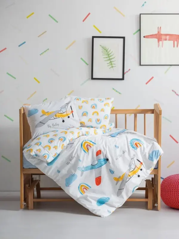 Cotton Box Baby Bedding Set Sky Blue - NEVRESIMDUNYASI