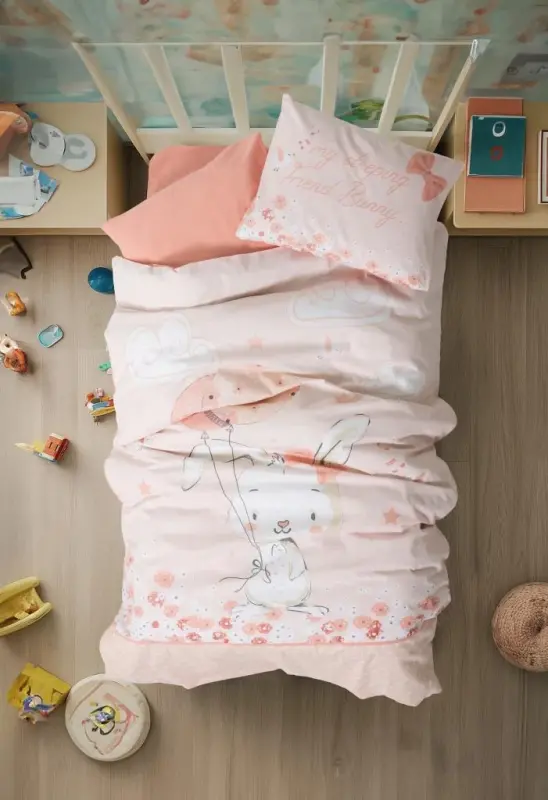 Cotton Box Baby Duvet Cover Set Rapeti Salmon - 1