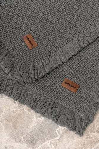 Cotton Box Bath Rug Set Anthracite 2 Pieces 75x125 60x90 - 2
