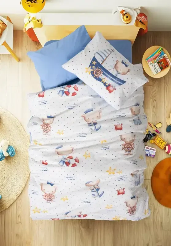 Cotton Box Bebek Nevresim Takımı Seaman Mavi - NEVRESIMDUNYASI