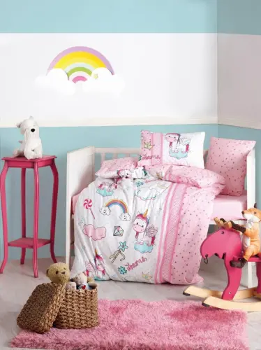 Cotton Box Bebek Nevresim Takımı Unicorn Pembe - 1