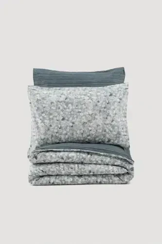 Cotton Box Bir kishilik minimal nevresim taqimi Molly Antrasit - 2