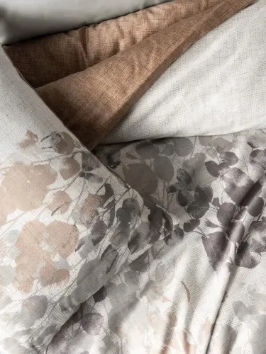 Cotton Box Blatt Grey Satin Duvet Cover Set Double - NEVRESIMDUNYASI (1)