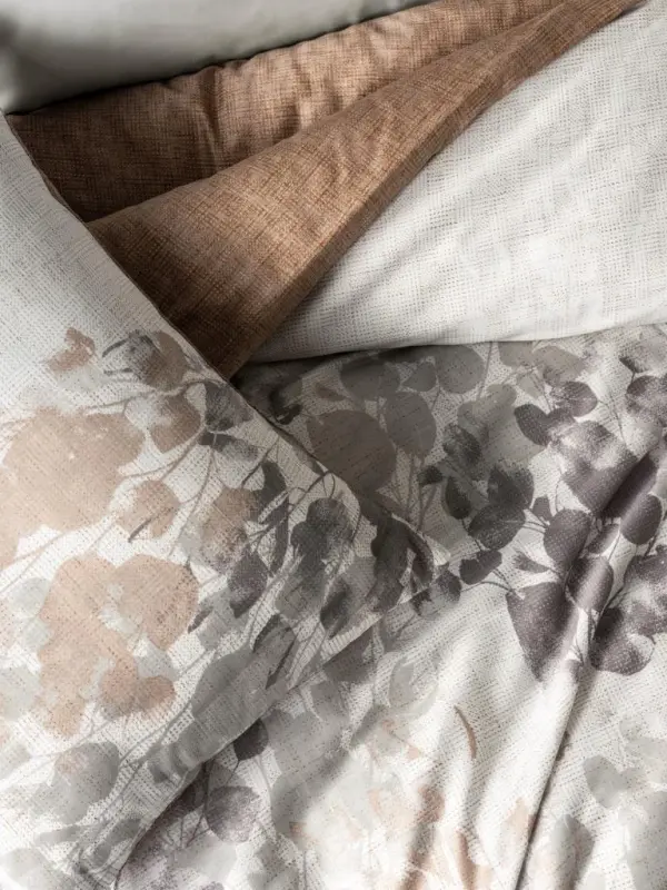 Cotton Box Blatt Grey Satin Duvet Cover Set Double - 2