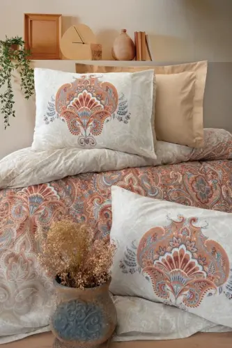 Cotton Box Bohemian Bed Linen Set Double Loreta Beige - NEVRESIMDUNYASI (1)