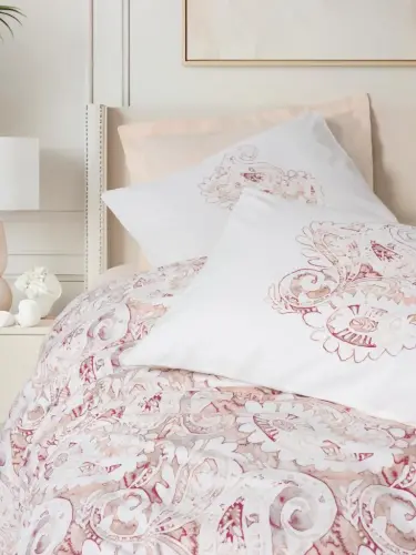 Cotton Box Bohemian Duvet Cover Set Double Serava Salmon - NEVRESIMDUNYASI (1)