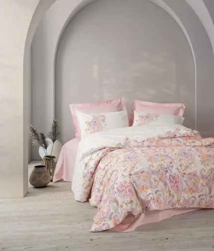Cotton Box Bohemian Duvet Cover Set Double Size Muna Pink - 1