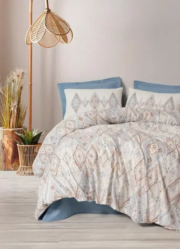 Cotton Box Bohemian Duvet Cover Set Double Size Zanora Indigo - 1