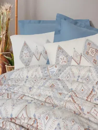 Cotton Box Bohemian Duvet Cover Set Double Size Zanora Indigo - NEVRESIMDUNYASI (1)