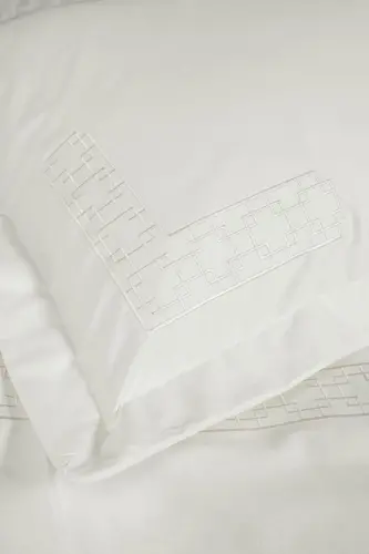 Cotton Box Brode ikki kishilik atlas choyshab to'plami. Lux Ekru - 3