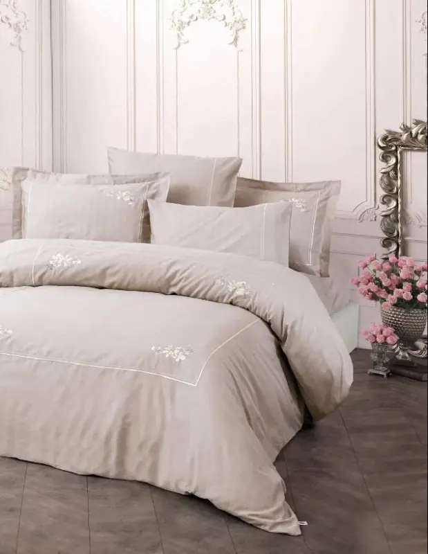 Cotton Box Brode Nakishli Chift Kishilik Saten Nevresim Takimi Alameda Lila - NEVRESIMDUNYASI