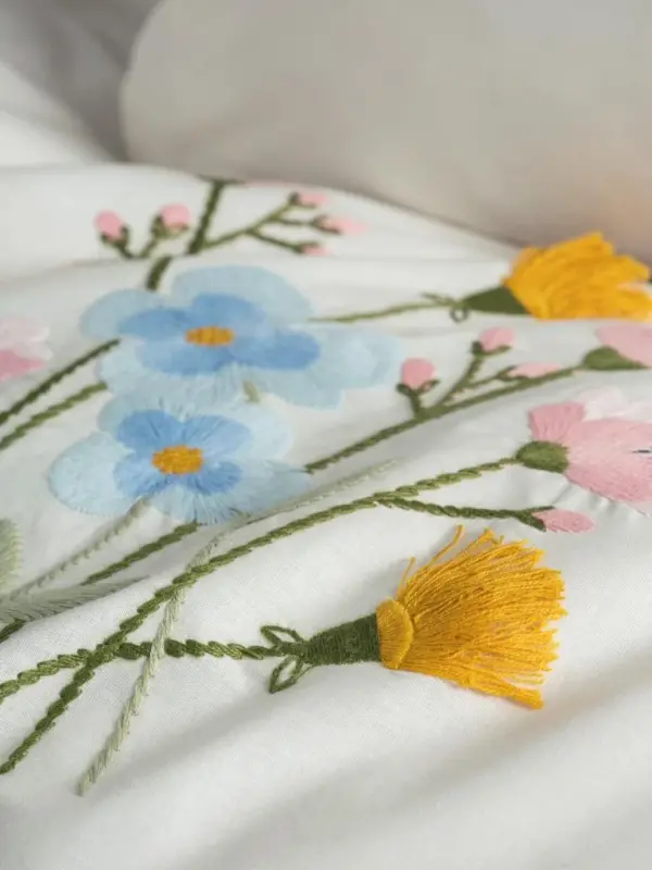 Cotton Box Brode Ranforce Çift Kişilik Nevresim Takımı Delbin Pembe - 2