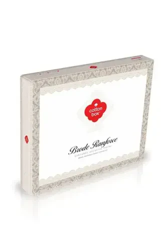 Cotton Box Brode Ranforce Double Bed Sheet Set Joli Brick - 3