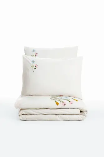 Cotton Box Brode Ranforce Double Bedspread Set Delbin Pink - 4