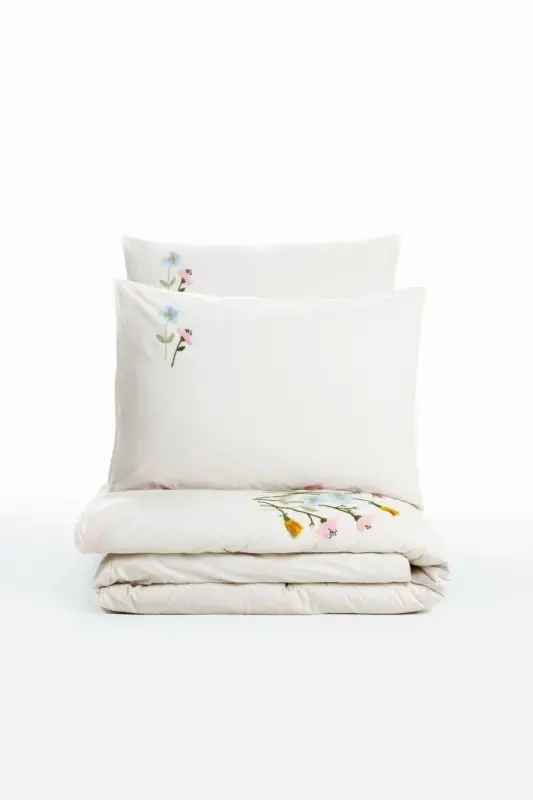 Cotton Box Brode Ranforce Double Bedspread Set Delbin Pink - 4