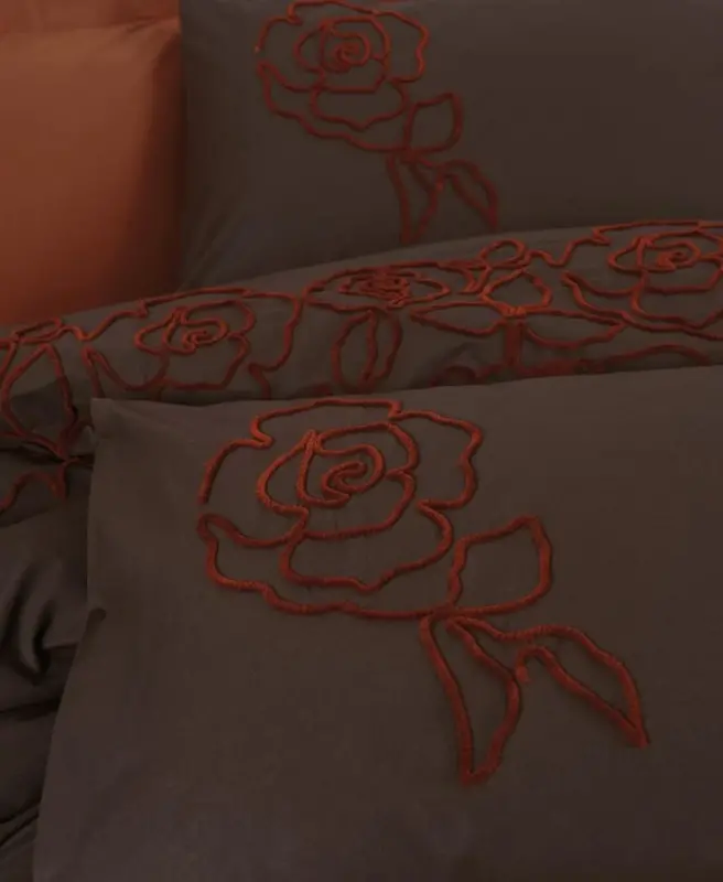 Cotton Box Brode Ranforce Juft Kişilik Nevresim Takımı Rosen G'isht - 2