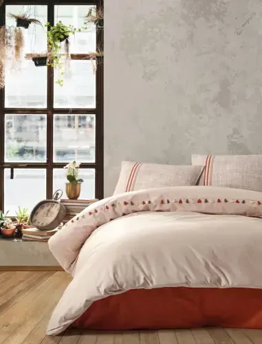 Cotton Box Candy Double Bed Sheet Set Merri Beige - 1