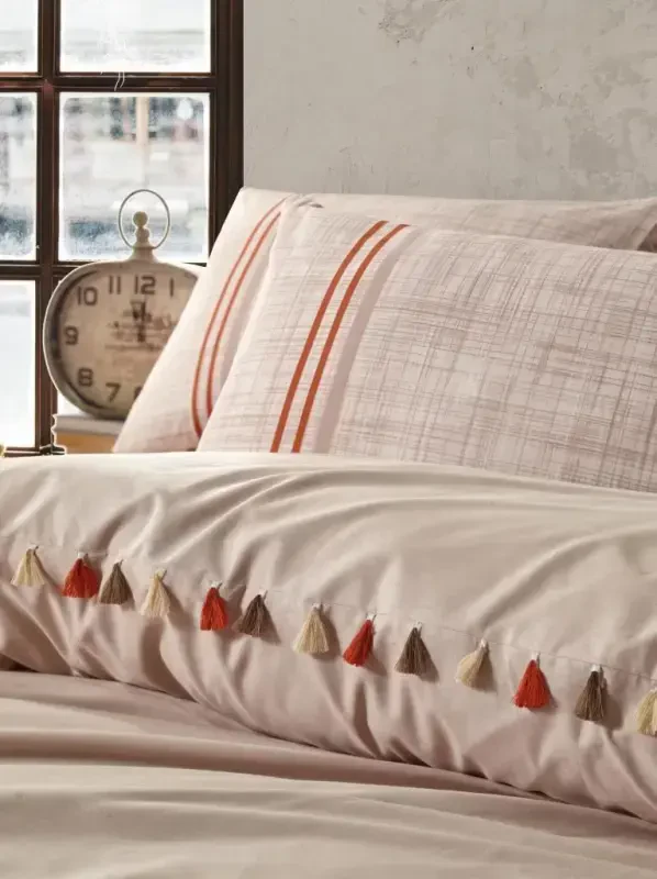 Cotton Box Candy Double Bed Sheet Set Merri Beige - 2