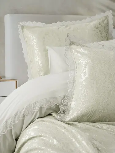 Cotton Box Chi Chi Çift Kişilik Pikeli Nevresim Takımı Velora Adaçayı - NEVRESIMDUNYASI (1)