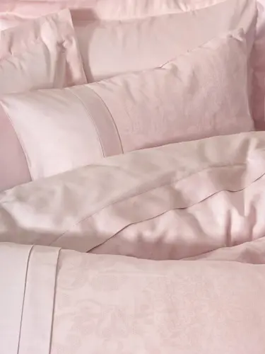 Cotton Box Çift Kişilik Jakarlı Saten Nevresim Takımı Jana Pembe - 3