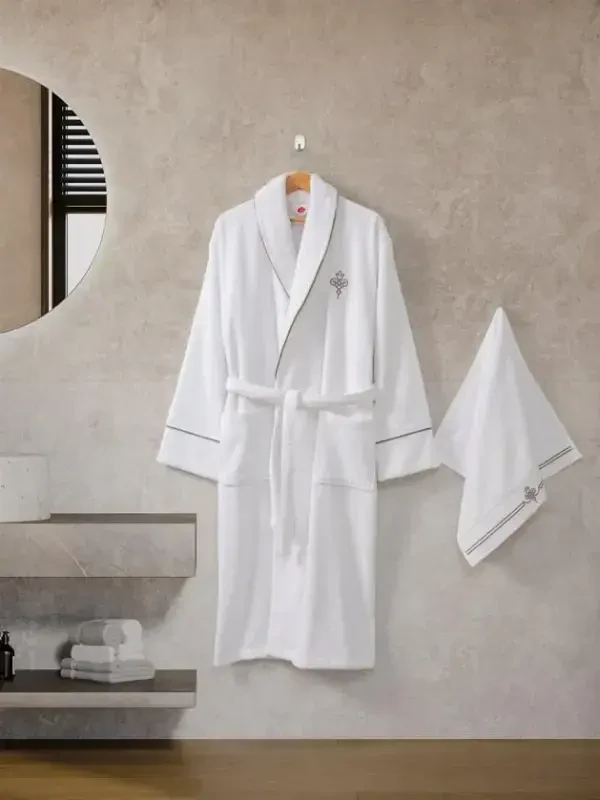 Cotton Box Classic Bathrobe Set Guher M-L Women - NEVRESIMDUNYASI