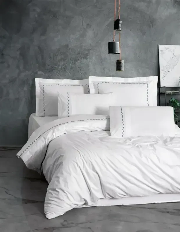 Cotton Box Classic Cotton Duvet Cover Set Double Size Josina Beige - NEVRESIMDUNYASI