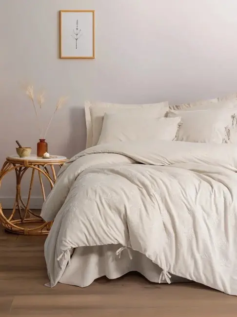 Cotton Box Cotton Linen Double Duvet Cover Set Esmira - 1