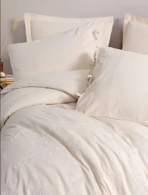 Cotton Box Cotton Linen Double Duvet Cover Set Esmira - 3