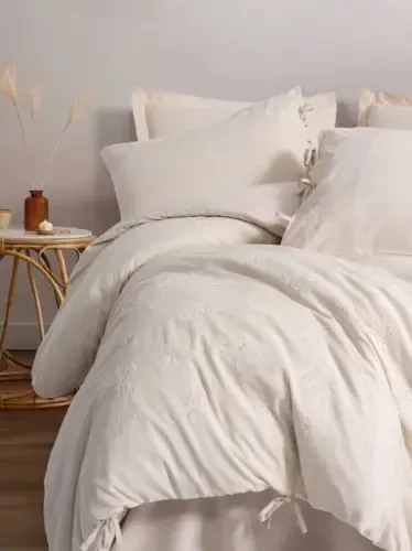 Cotton Box Cotton Linen Double Duvet Cover Set Esmira - NEVRESIMDUNYASI (1)