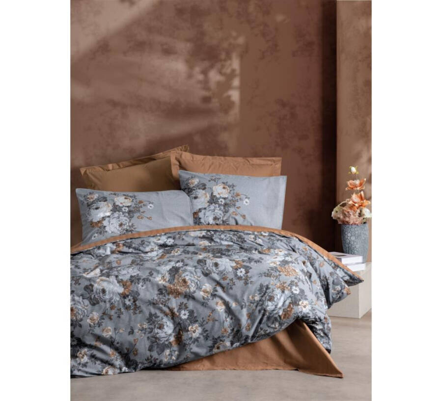 Cotton Box Double Bed Linen Set Lenora Coffee - 1