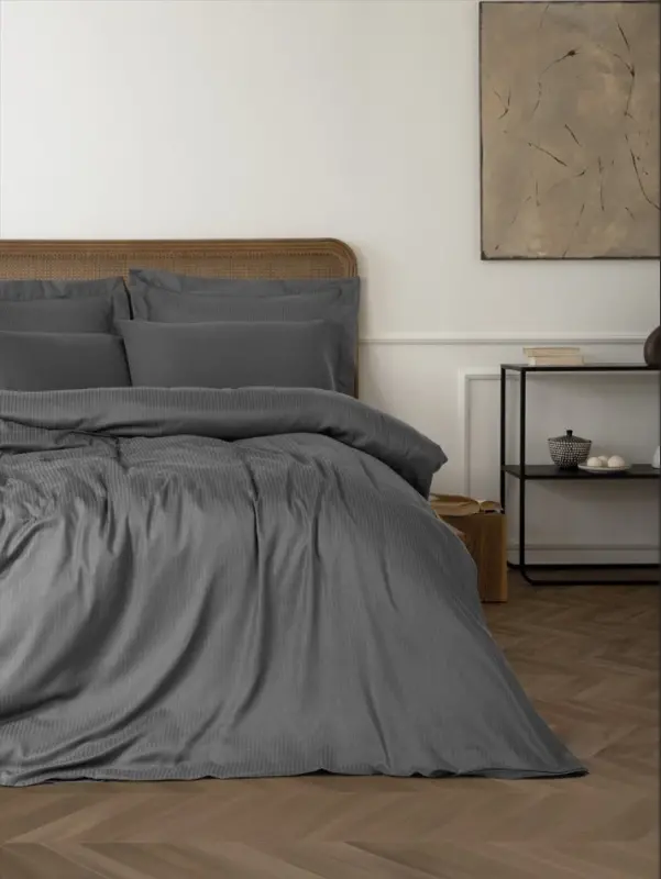Cotton Box Double Bed Linen Set Tensel Craft Anthracite - NEVRESIMDUNYASI
