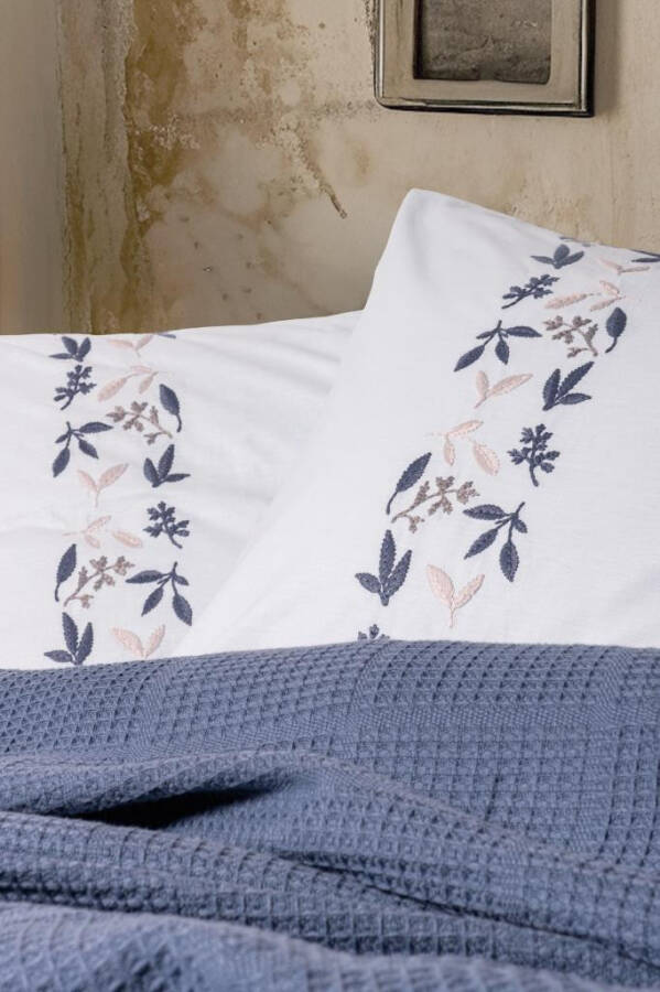 Cotton Box Double Bed Quilt Set Spin Cora Indigo - 4