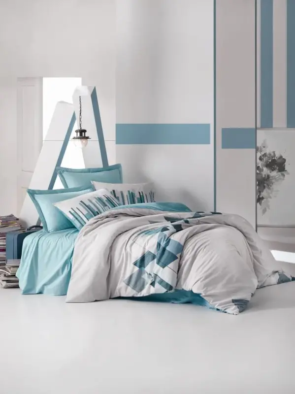 Cotton Box Double Bed Sheet Set Nesto Petroleum - 1