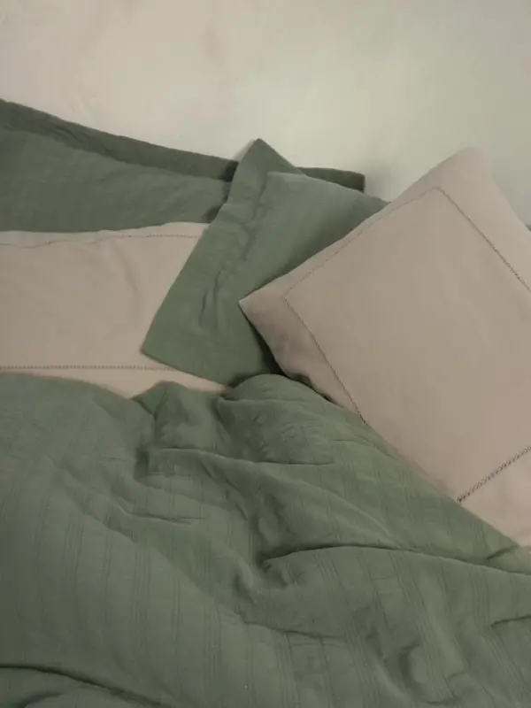 Cotton Box Double Bedspread Pique Set Natura Vilo Green - 2