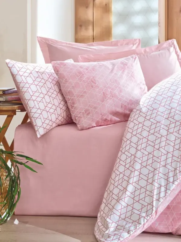 Cotton Box Double Duvet Cover Set Minimal Best Pink - 2