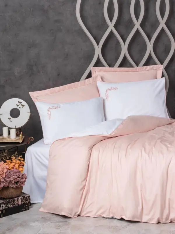 Cotton Box Double Elite Sateen Bedding Set Melinda Pink - 1