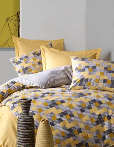 Cotton Box Double Minimal Bedding Set Elon Yellow - Modazone (1)