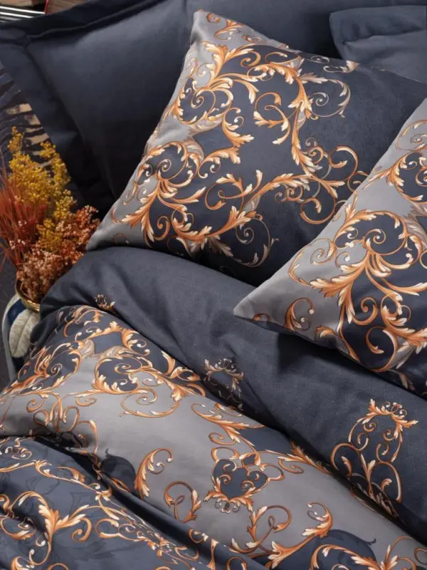 Cotton Box Double Sateen Duvet Cover Set Sarina Blue - 2