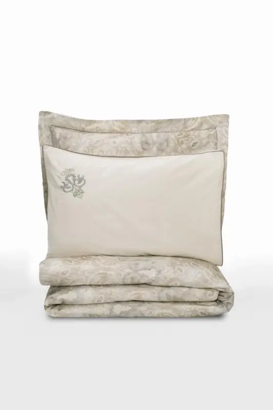 Cotton Box Double Size Elite Satin Duvet Cover Set Beatrix Beige - 4