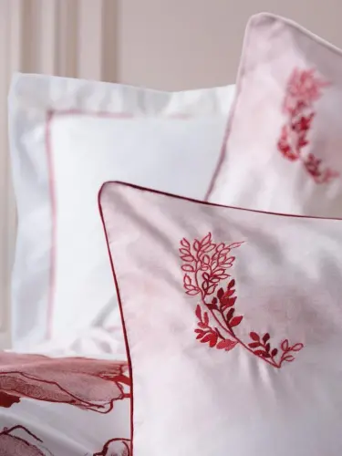 Cotton Box Double Size Elite Satin Duvet Cover Set Gules Red - 4