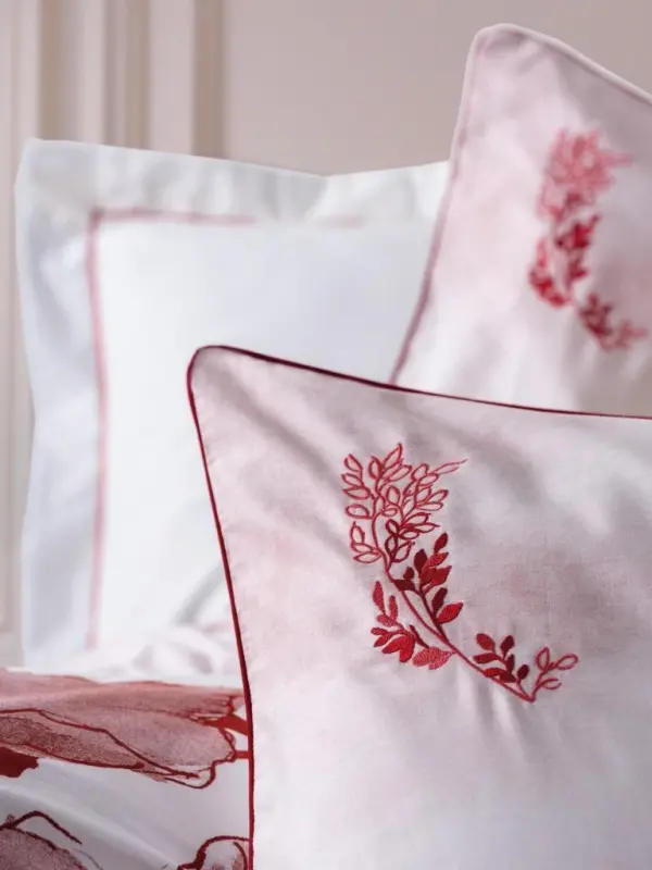 Cotton Box Double Size Elite Satin Duvet Cover Set Gules Red - 4