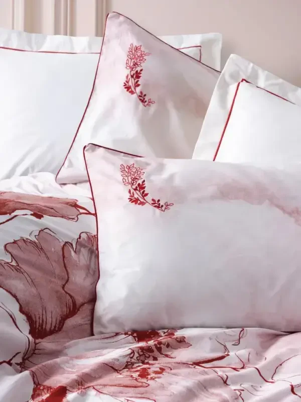 Cotton Box Double Size Elite Satin Duvet Cover Set Gules Red - 2