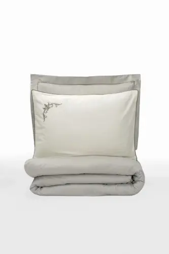 Cotton Box Double Size Elite Satin Duvet Cover Set Teresa Beige - 3