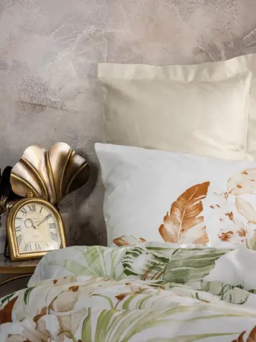Cotton Box Double Size Sateen Duvet Cover Set Luster Beige - NEVRESIMDUNYASI (1)