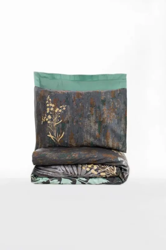 Cotton Box Double Size Satin Duvet Cover Set Clorasa Mint - 3
