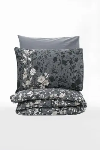 Cotton Box Dual Comely Anthracite Double Bed Sheet Set - 4